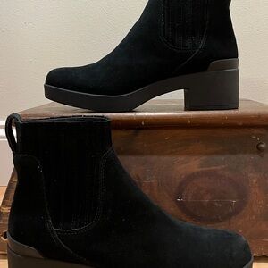 Abeo Black Capitol Chelsea Suede Ankle Booties